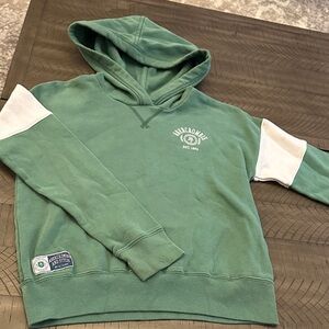 Abercrombie & Fitch Soft Green Hoodie with White Accents